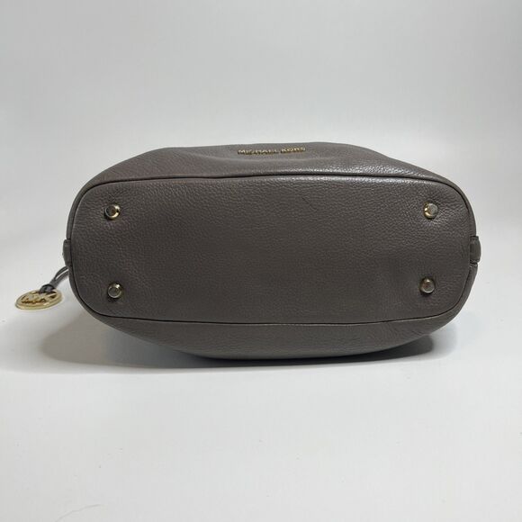 Michael Kors Bedford Large Belted Shoulder Bag Gray Leather Purse Handbag - Picture 5 of 9